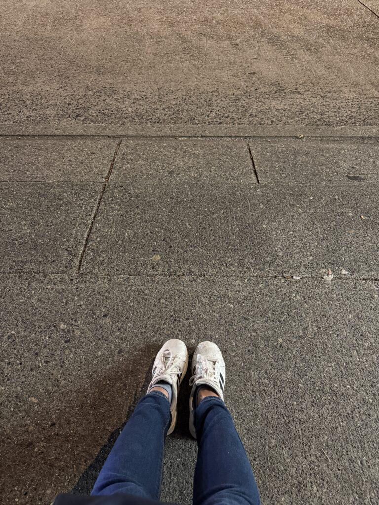 waiting at the bus stop